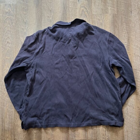 Vintage Polo Ralph Lauren Navy Blue Quarter Zip Pullover Sweater Mens Size XL - Picture 8 of 9